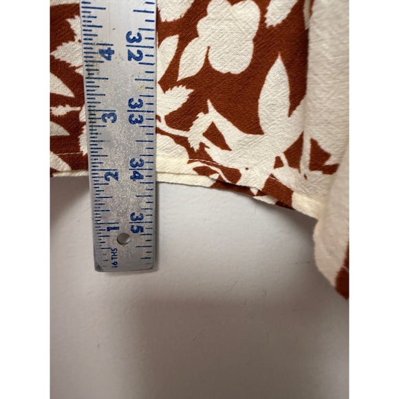 Universal Thread Maxi Skirt Floral Print Brown White Tiered Smocked Waist 2X - Picture 5 of 7